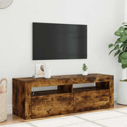 TV ormarić s LED svjetlima boja dimljenog hrasta 120x35x40 cm