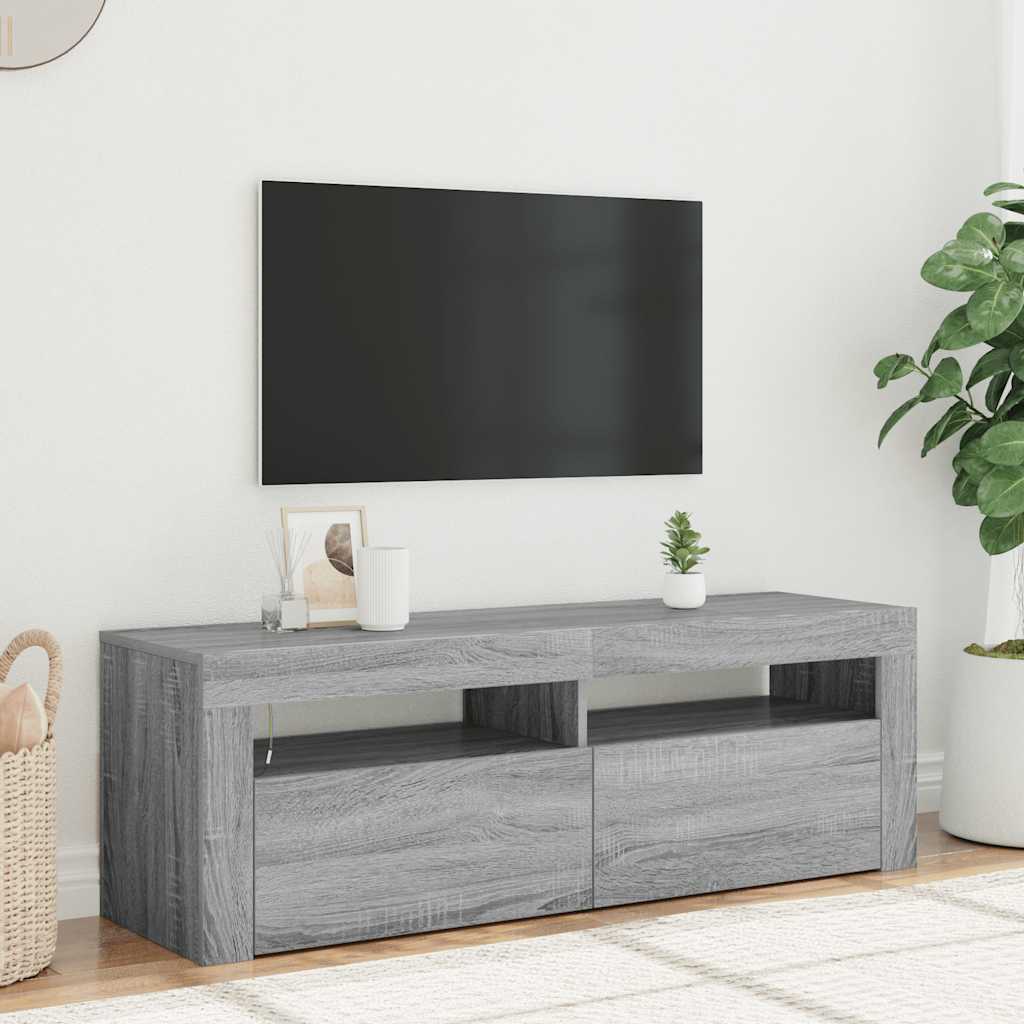 TV ormarić s LED svjetlima boja hrasta sonome 120 x 35 x 40 cm