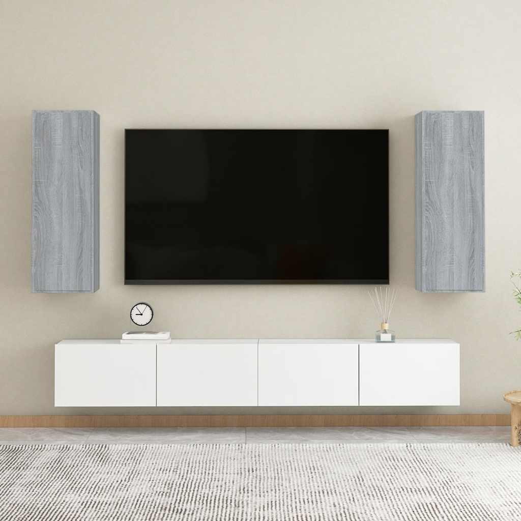 TV ormarići 2 kom boja sivog hrasta sonome 30,5x30x90 cm drveni
