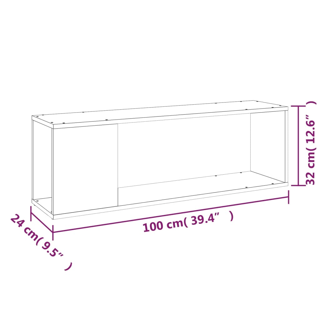 TV ormarić boja smeđeg hrasta 100x24x32 cm konstruirano drvo