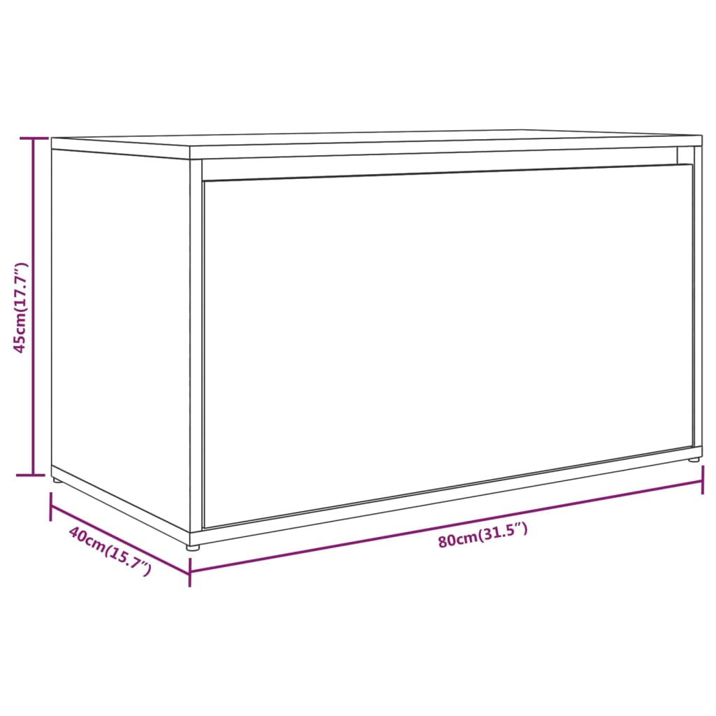 Klupa za hodnik dimljeni hrast 80x40x45 cm konstruirano drvo
