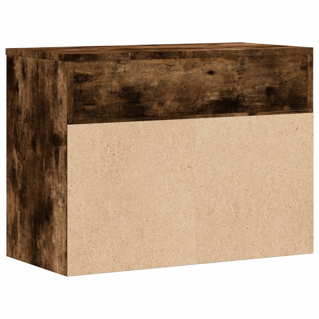 Klupa za cipele dimljeni hrast 60x30x45 cm konstruirano drvo