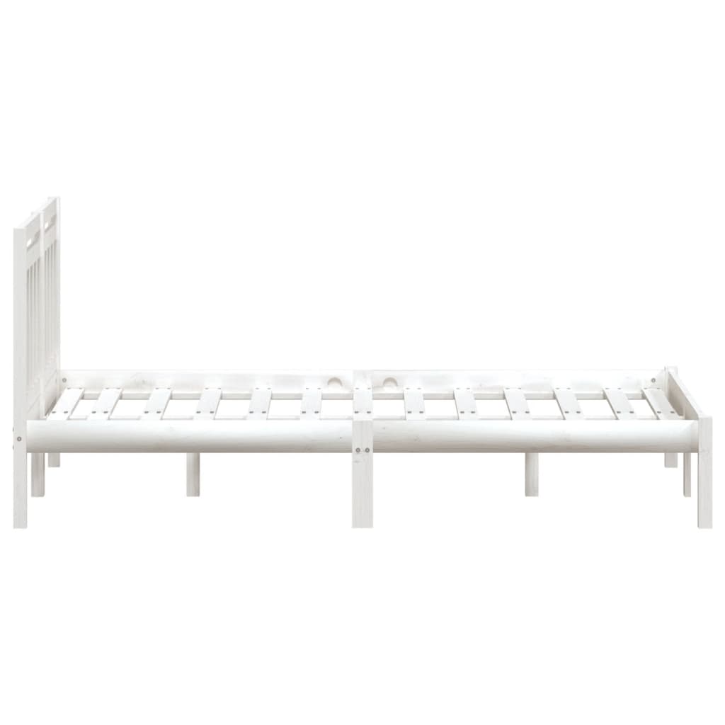 Okvir za krevet od masivnog drva bijeli 150 x 200 cm veliki