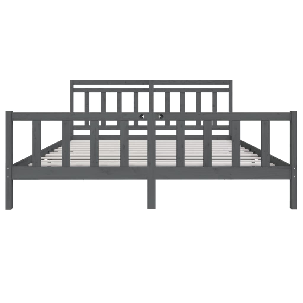 Okvir za krevet od masivnog drva sivi 200 x 200 cm