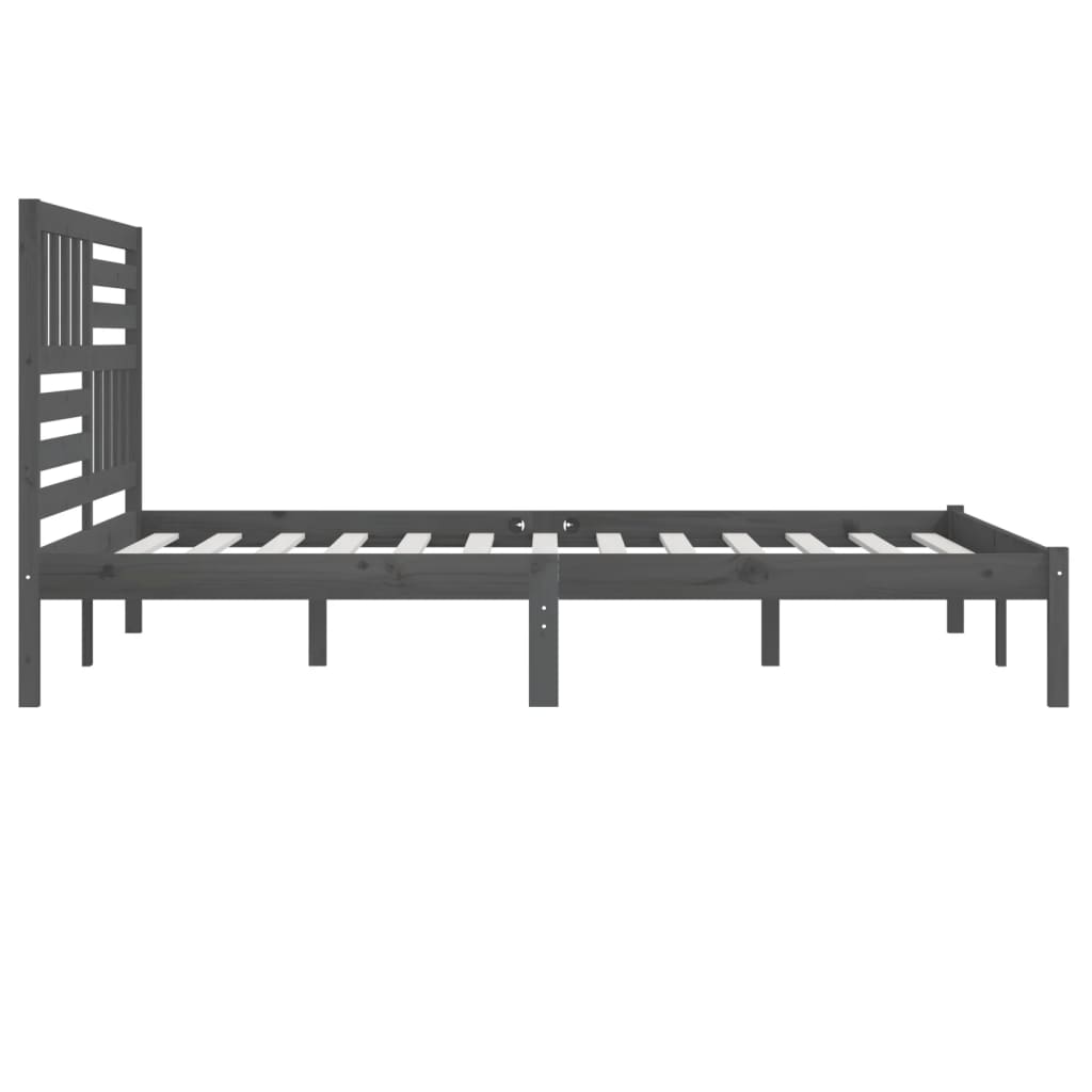 Okvir za krevet od masivne borovine sivi 200 x 200 cm