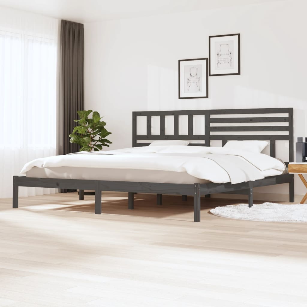 Okvir za krevet od masivne borovine sivi 200 x 200 cm