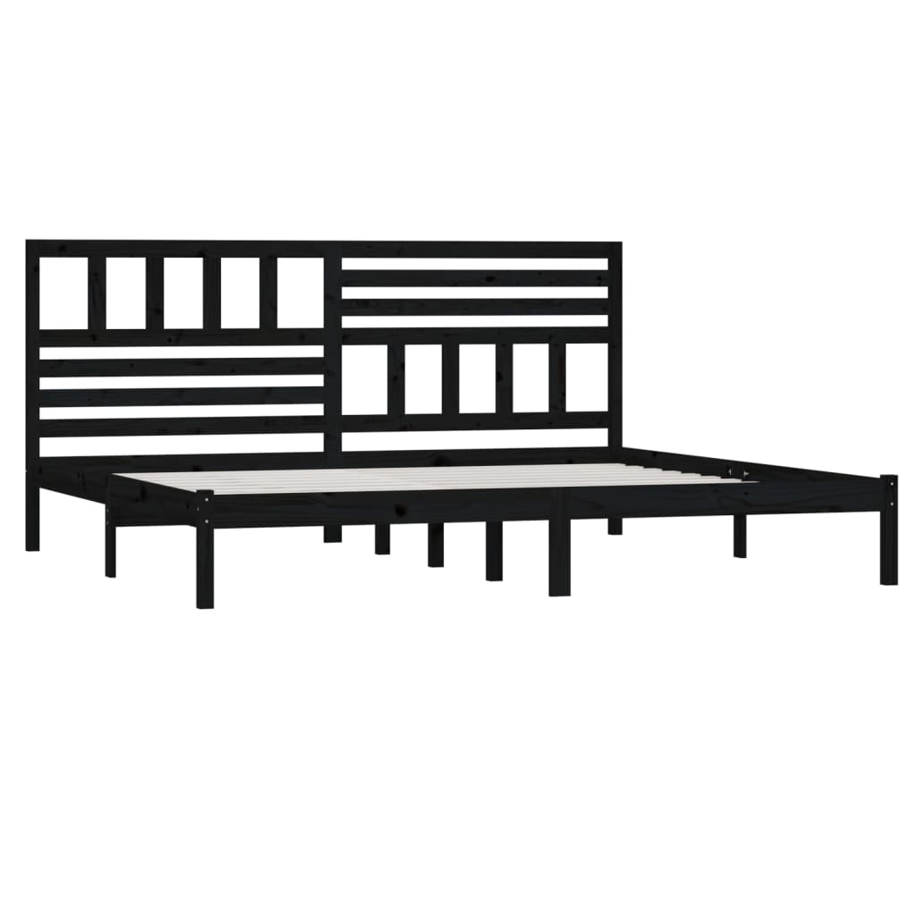 Okvir za krevet od masivne borovine crni 200 x 200 cm