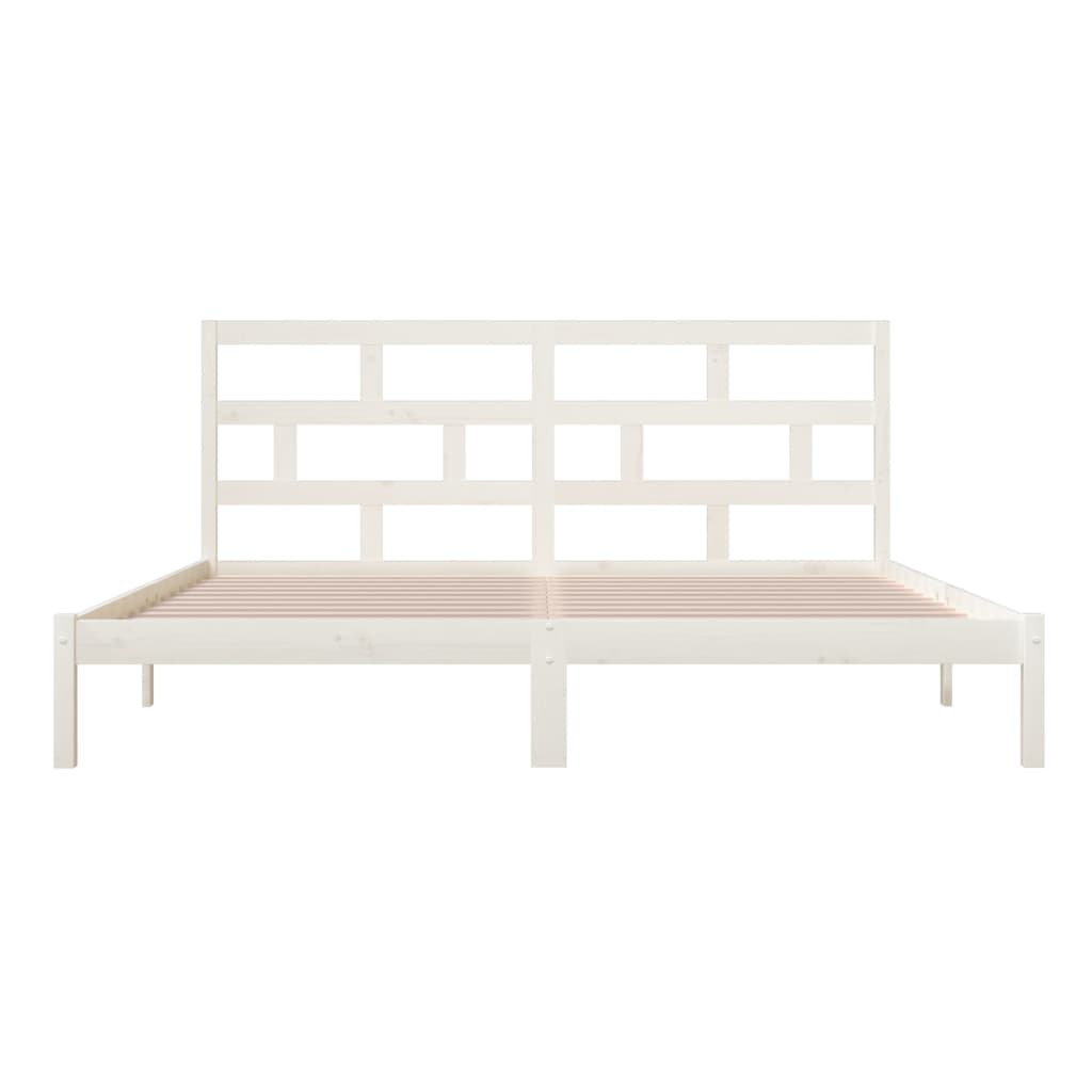 Okvir za krevet od masivne borovine bijeli 200 x 200 cm