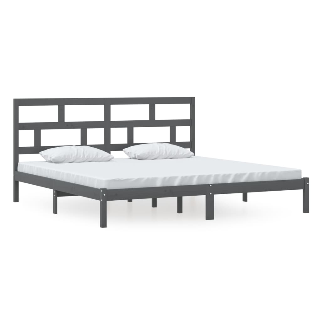 Okvir za krevet od masivne borovine sivi 200 x 200 cm