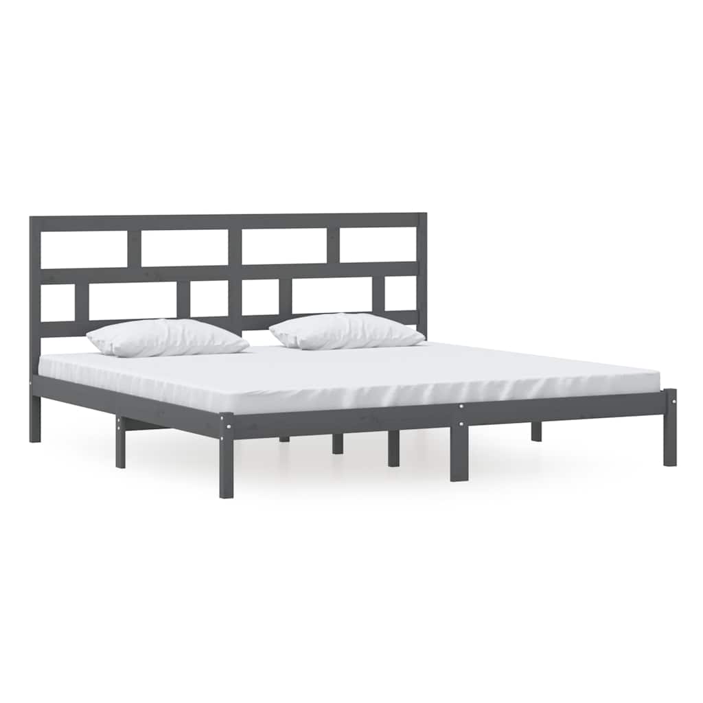 Okvir za krevet od masivne borovine sivi 200 x 200 cm