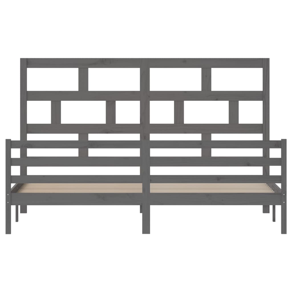 Okvir za krevet od masivne borovine sivi 200 x 200 cm