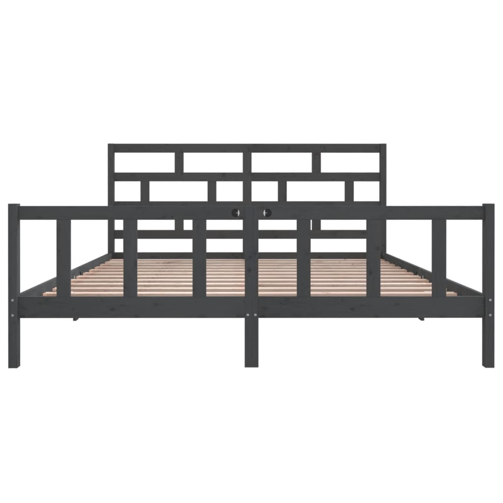 Okvir za krevet od masivne borovine sivi 200 x 200 cm