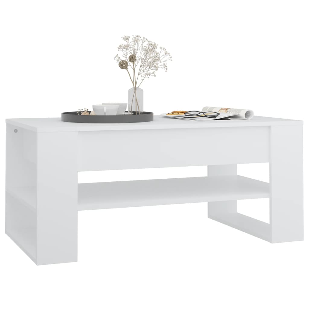 Stolić za kavu bijeli 102x55x45 cm od konstruiranog drva