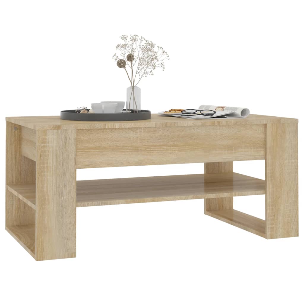 Stolić za kavu boja hrasta 102x55x45 cm konstruirano drvo