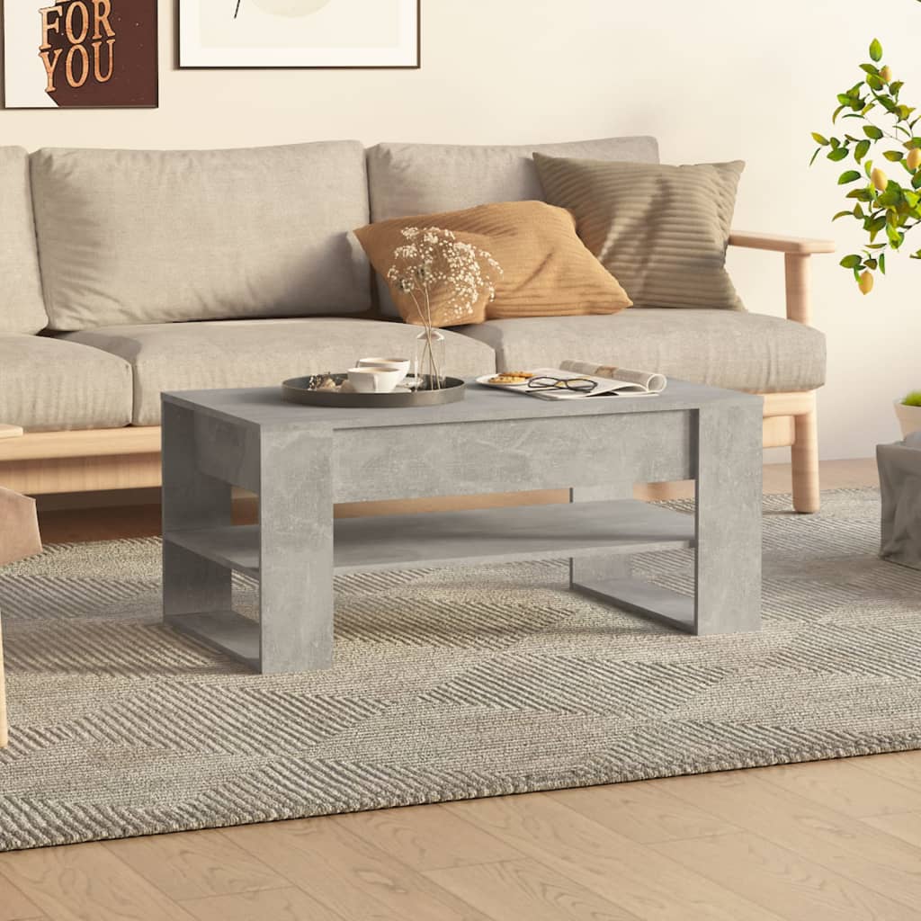Stolić za kavu boja betona 102 x 55 x 45 cm konstruirano drvo
