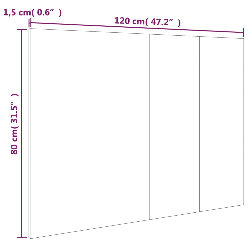 Uzglavlje za krevet bijelo 120x1,5x80 cm od konstruiranog drva