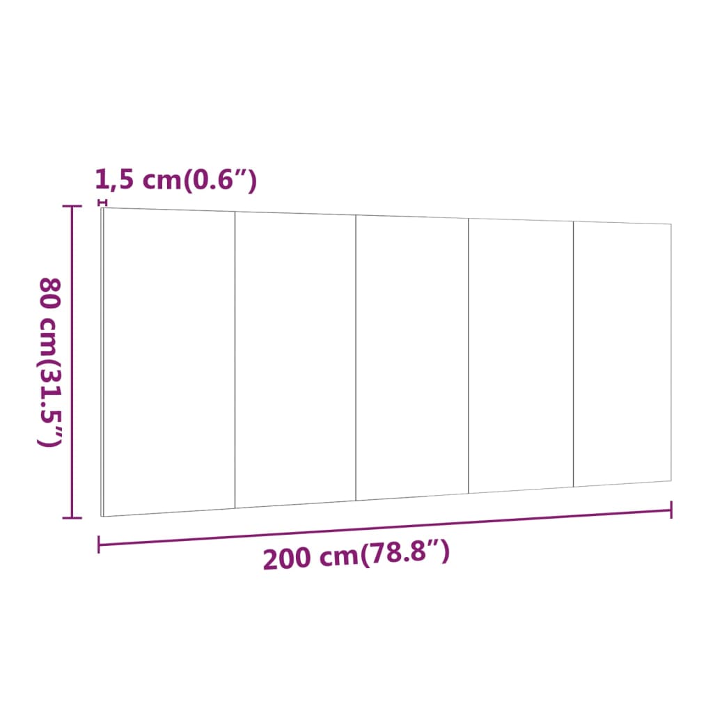 Uzglavlje za krevet boja hrasta sonome 200 x 1,5 x 80 cm drveno