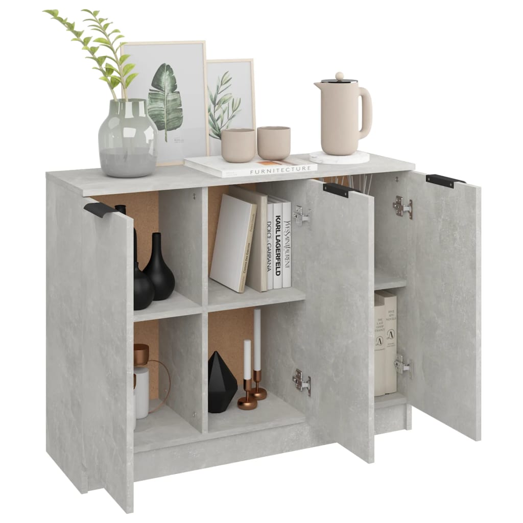 Komoda siva boja betona 90,5x30x70 cm od konstruiranog drva