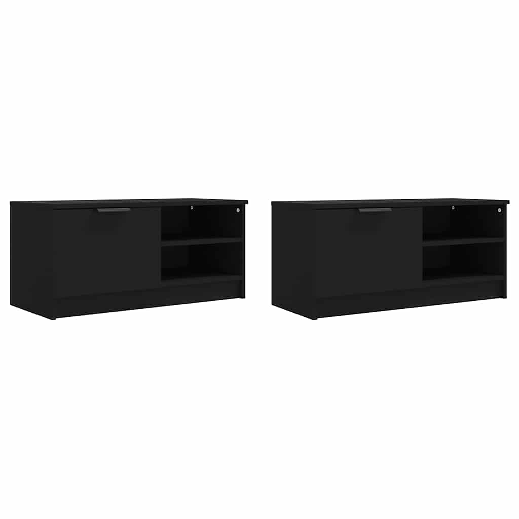 TV ormarići 2 kom crni 80 x 35 x 36,5 cm od konstruiranog drva