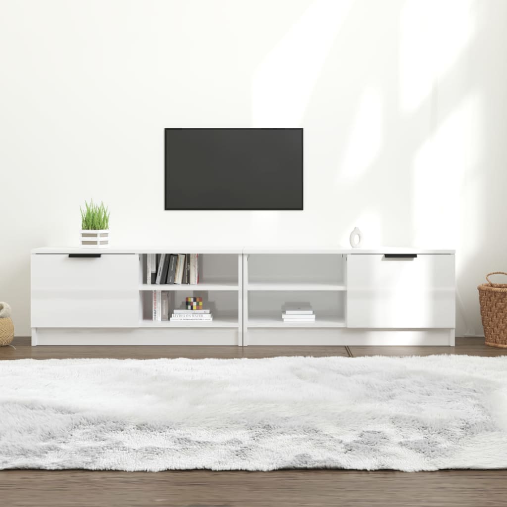 TV ormarić 2 kom sjajni bijeli 80x35x36,5 cm konstruirano drvo