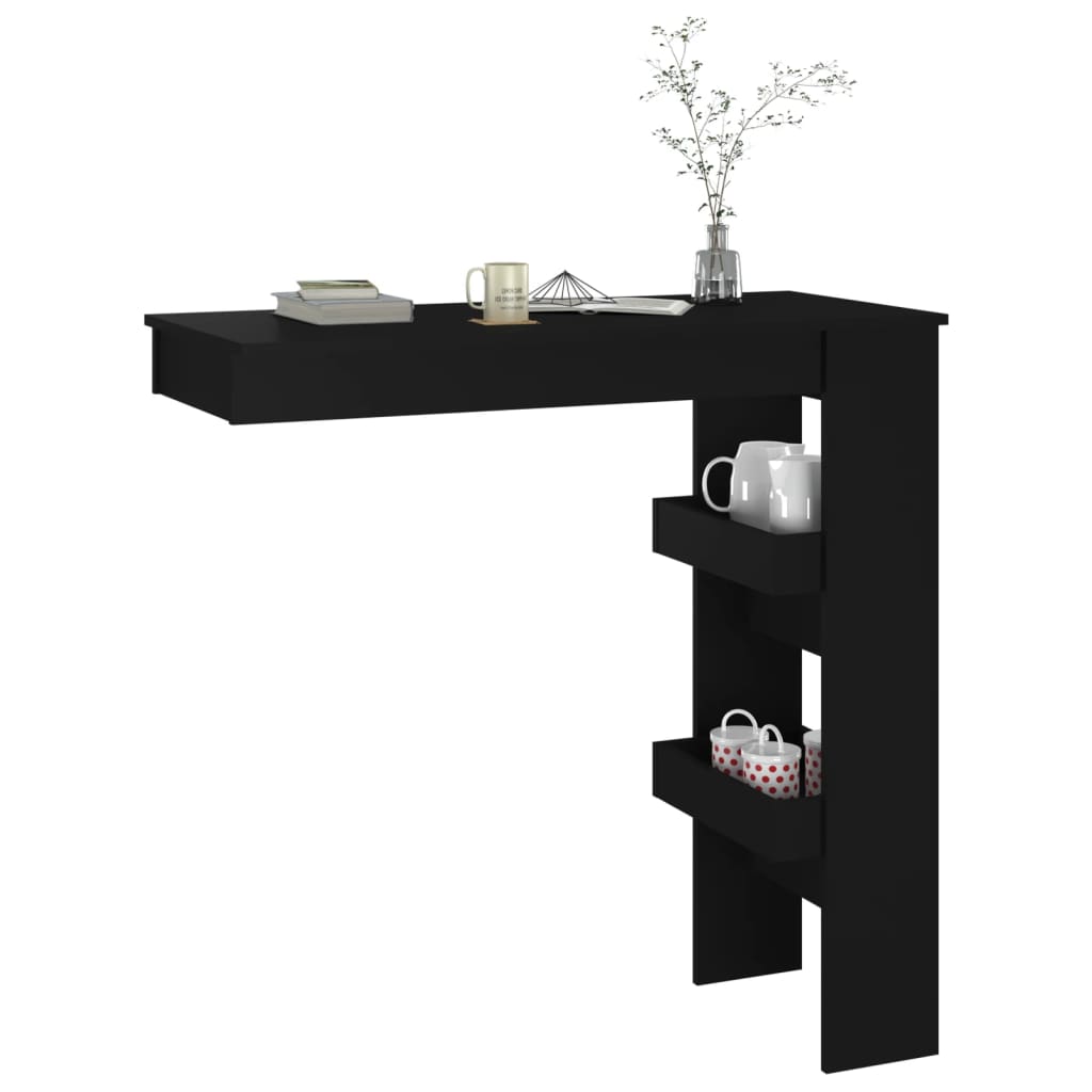 Zidni barski stol crni 102 x 45 x 103,5 cm konstruirano drvo