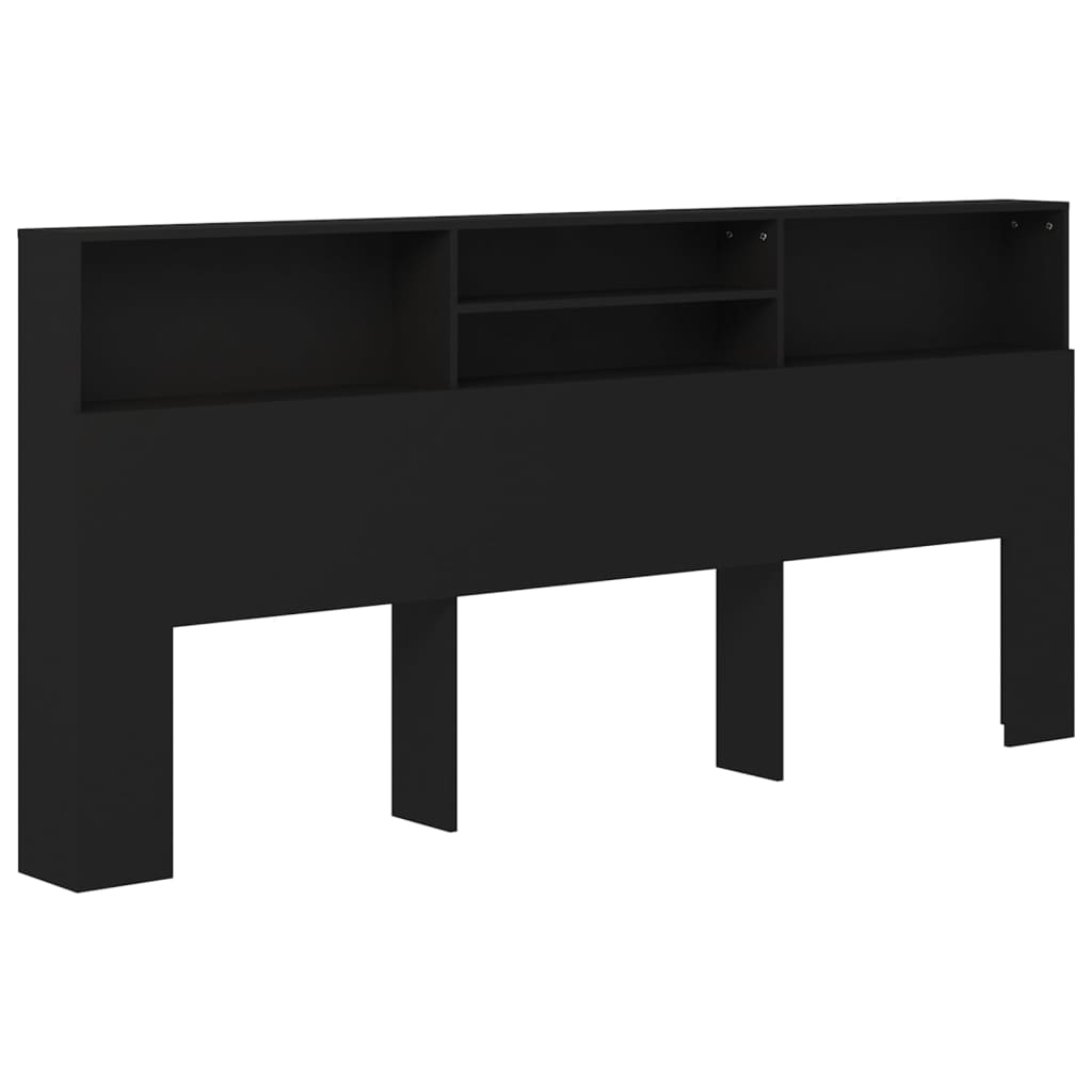 Uzglavlje s ormarićem crno 220 x 19 x 103,5 cm