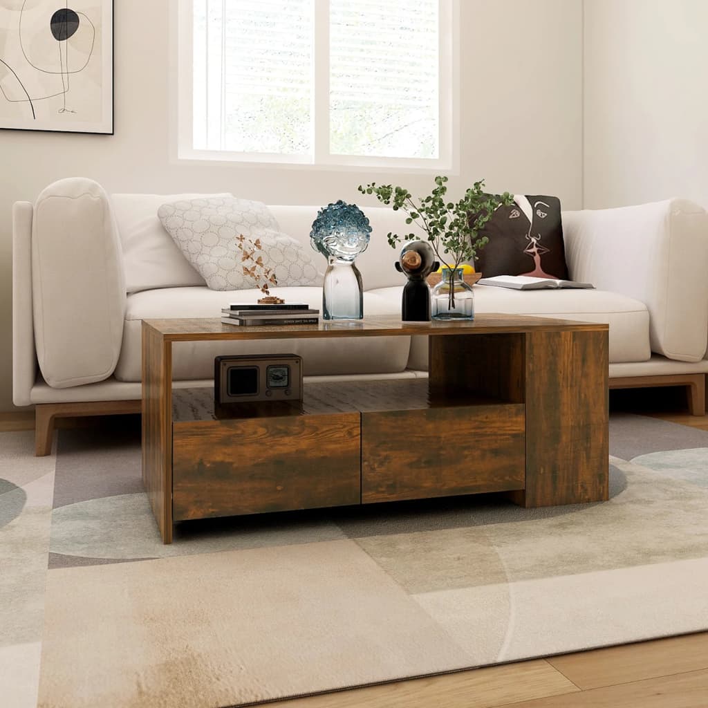 Stolić za kavu boja hrasta 102x55x42 cm konstruirano drvo