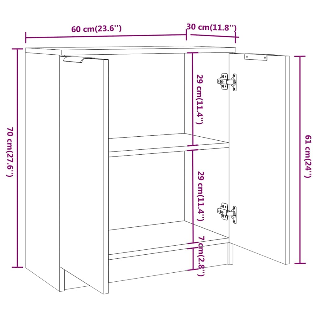 Komoda boja hrasta sonome 60 x 30 x 70 cm od konstruiranog drva