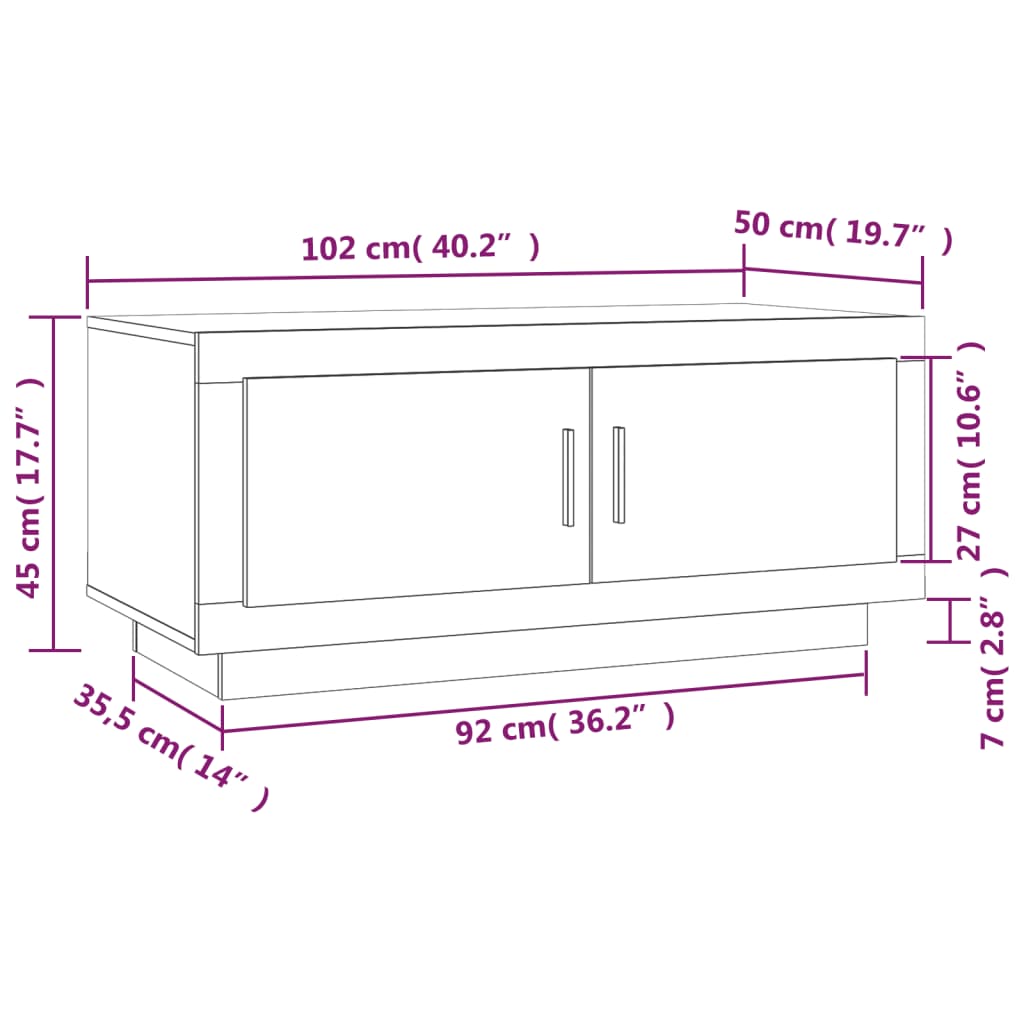 Stolić za kavu smeđa boja hrasta 102x50x45 cm konstruirano drvo