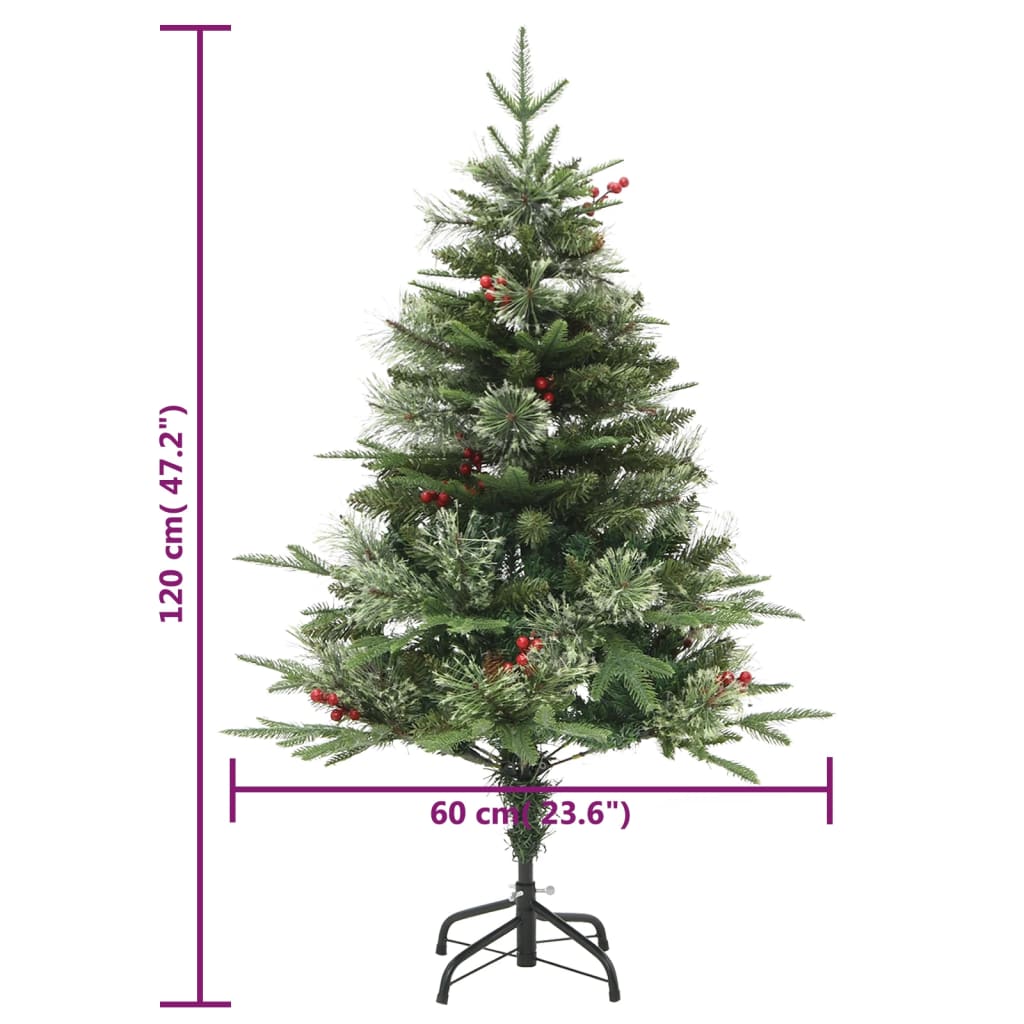 Osvijetljeno božićno drvce sa šiškama zeleno 120 cm PVC i PE