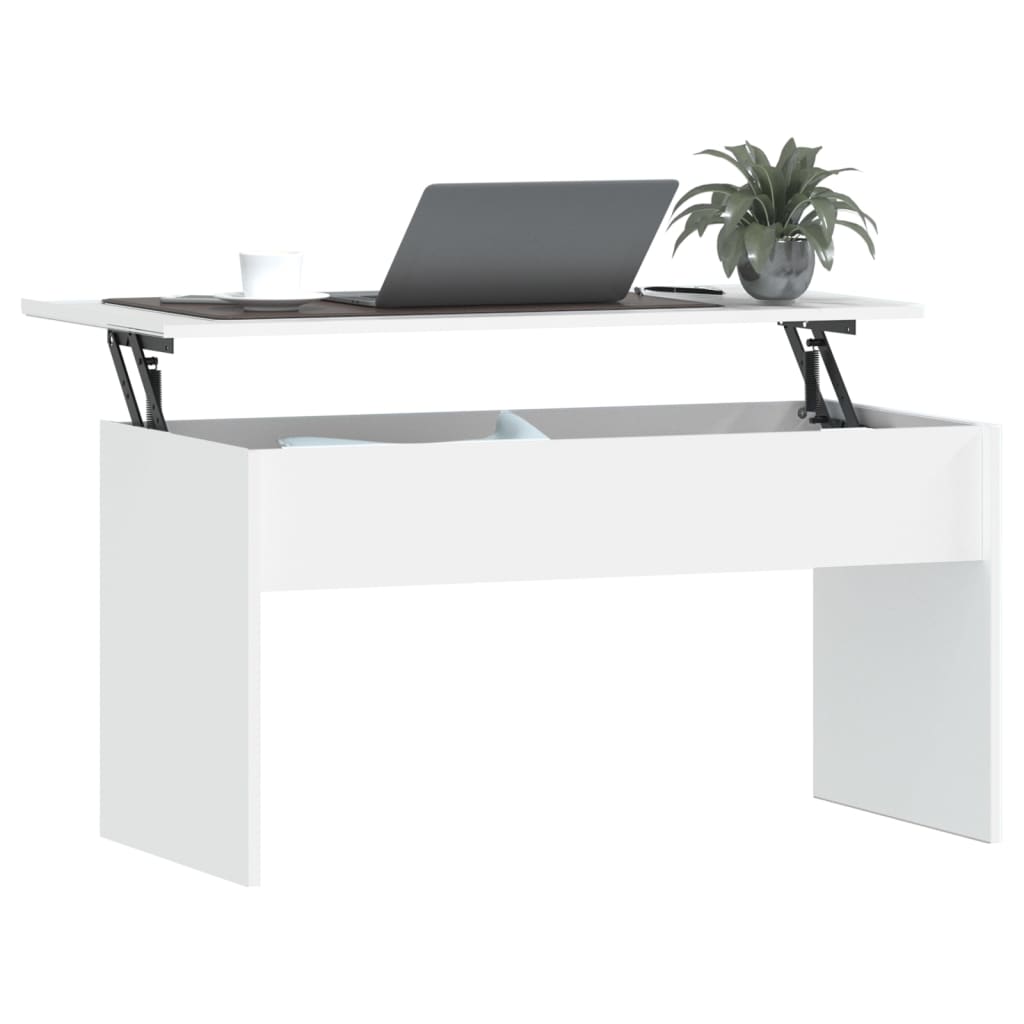 Stolić za kavu bijeli 102x50,5x52,5 cm od konstruiranog drva
