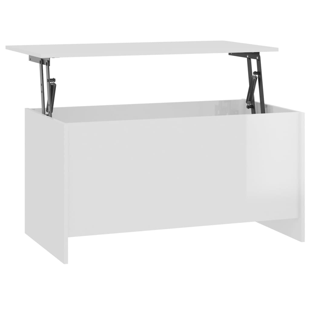 Stolić za kavu sjajni bijeli 102x55,5x52,5 cm konstruirano drvo