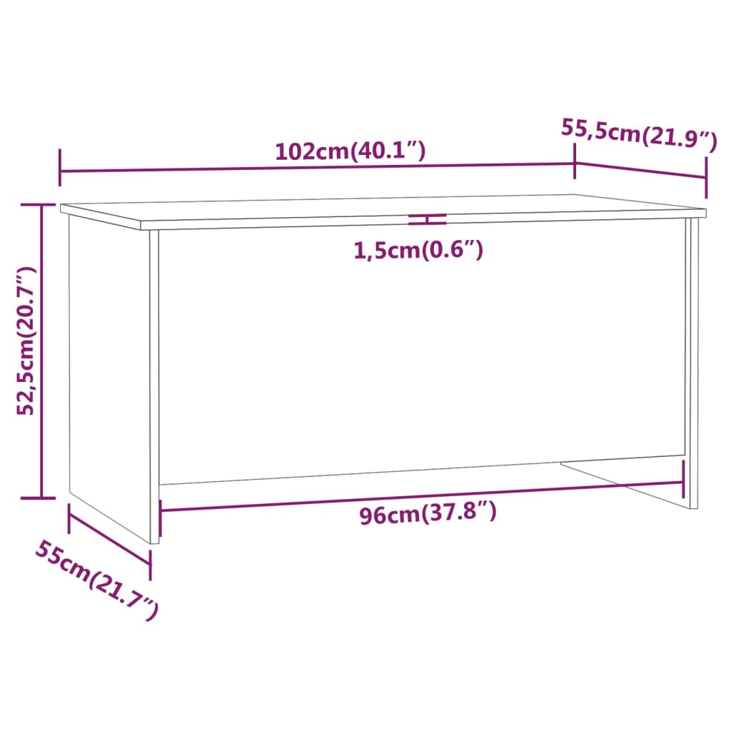Stolić za kavu sjajni bijeli 102x55,5x52,5 cm konstruirano drvo