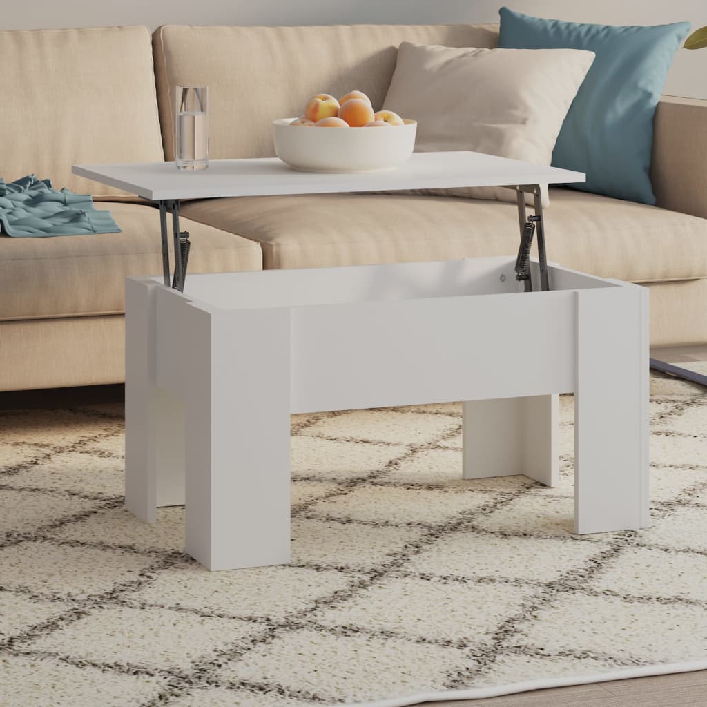 Stolić za kavu bijeli 79 x 49 x 41 cm od konstruiranog drva