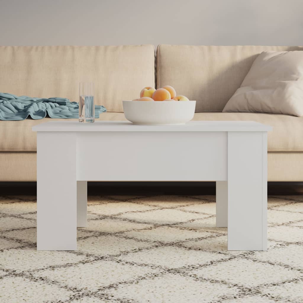 Stolić za kavu bijeli 79 x 49 x 41 cm od konstruiranog drva