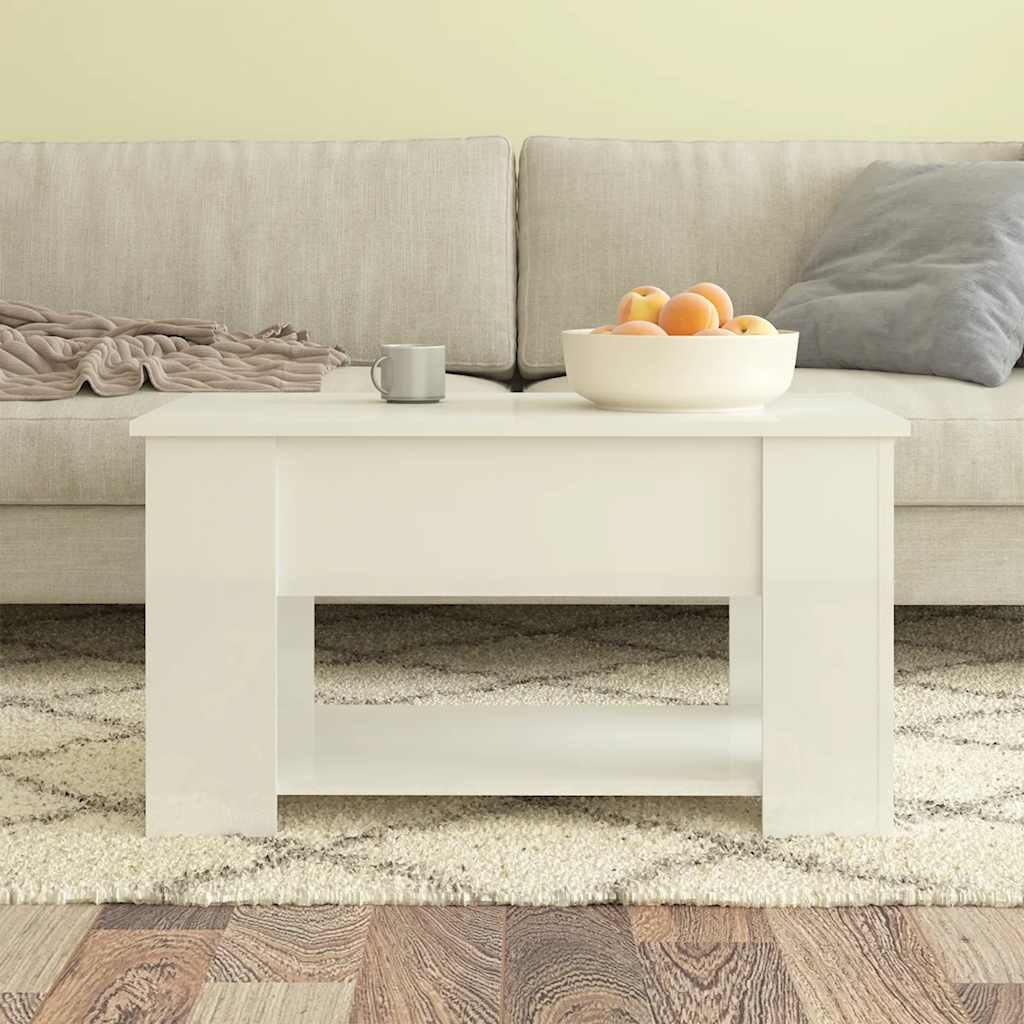 Stolić za kavu visoki sjaj bijeli 79x49x41 cm konstruirano drvo