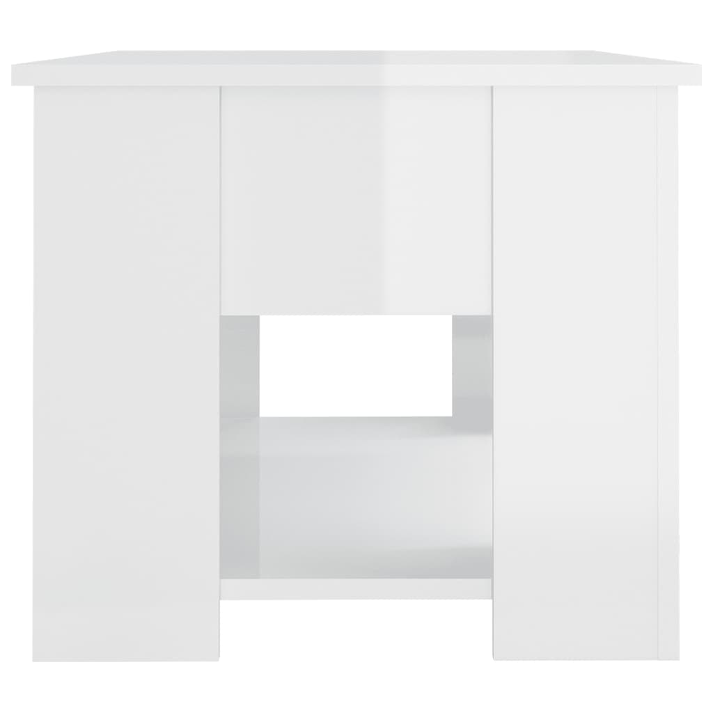 Stolić za kavu visoki sjaj bijeli 79x49x41 cm konstruirano drvo