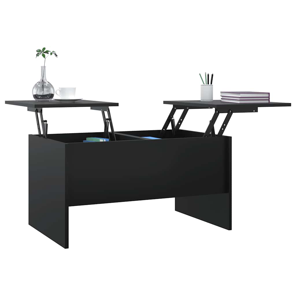 Stolić za kavu crni 80x50x42,5 cm od konstruiranog drva