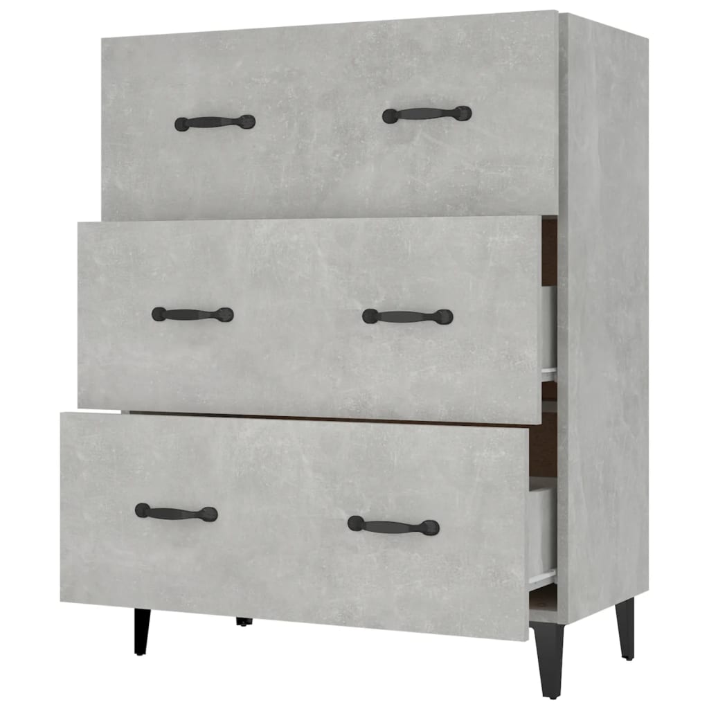 Komoda siva boja betona 69,5x34x90 cm od konstruiranog drva