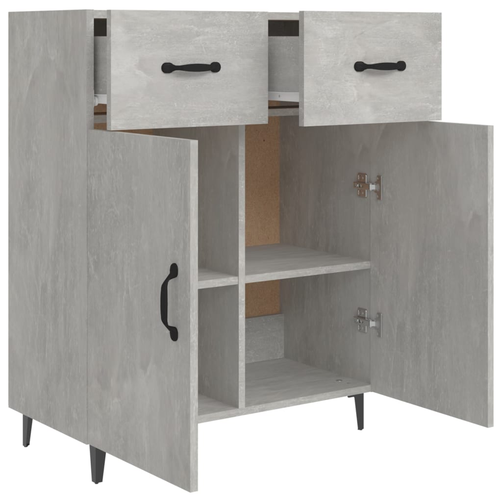 Komoda siva boja betona 69,5x34x90 cm od konstruiranog drva