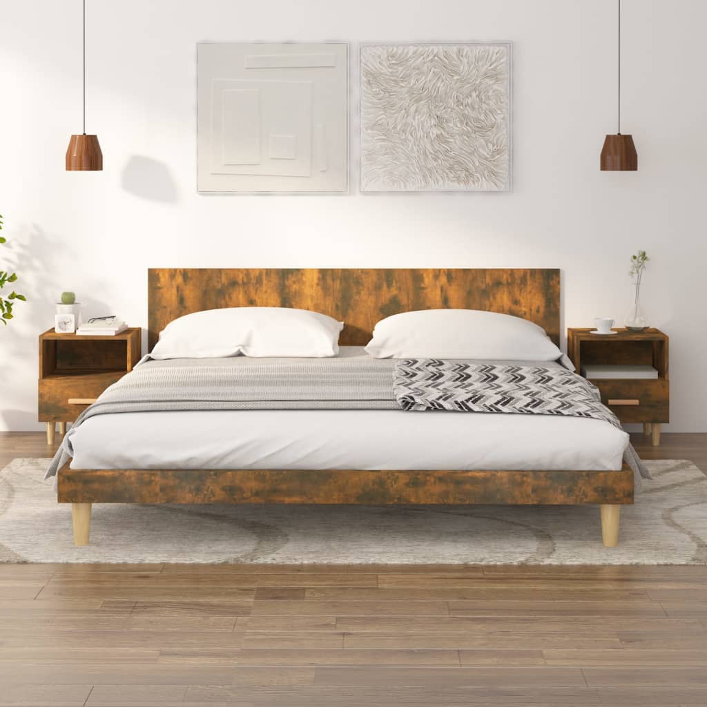 Noćni ormarići 2 kom boja dimljenog hrasta 40 x 35 x 47 cm