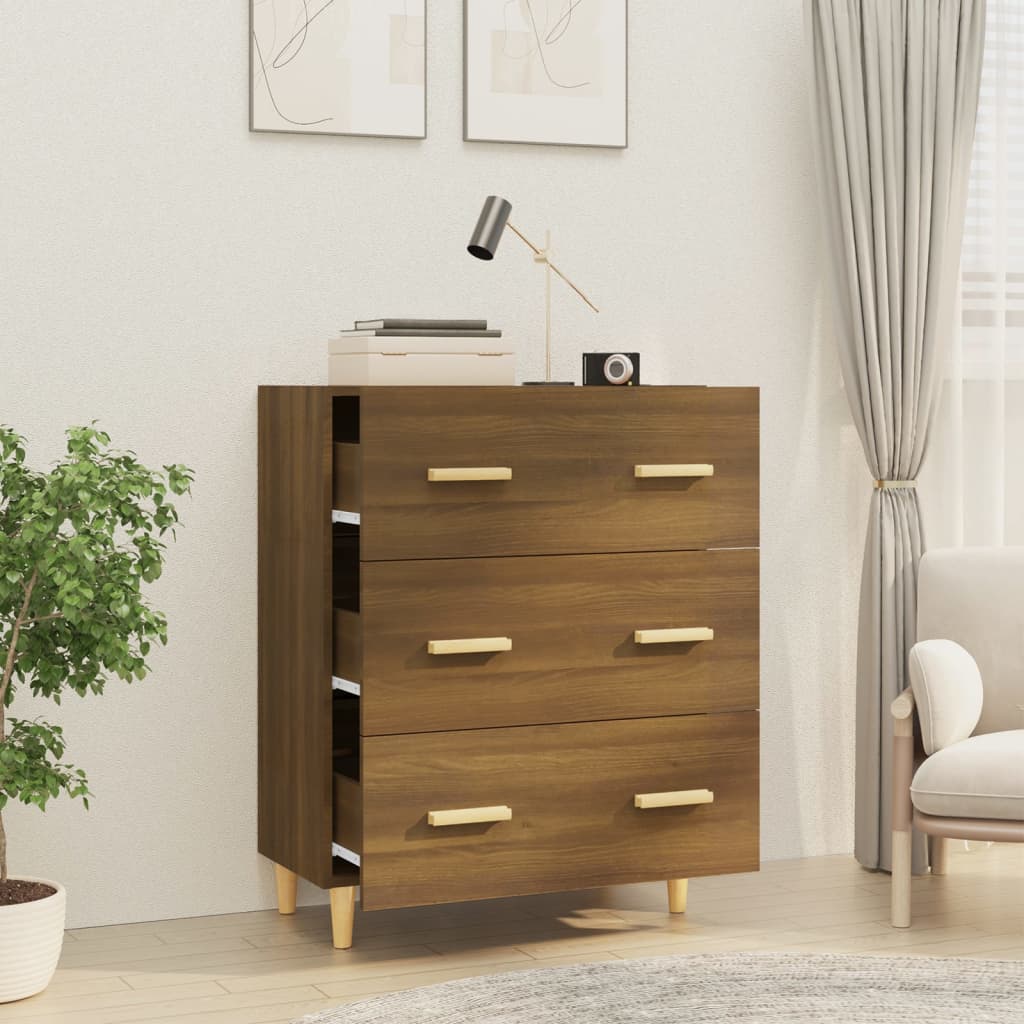 Komoda boja smeđeg hrasta 70x34x90 cm od konstruiranog drva