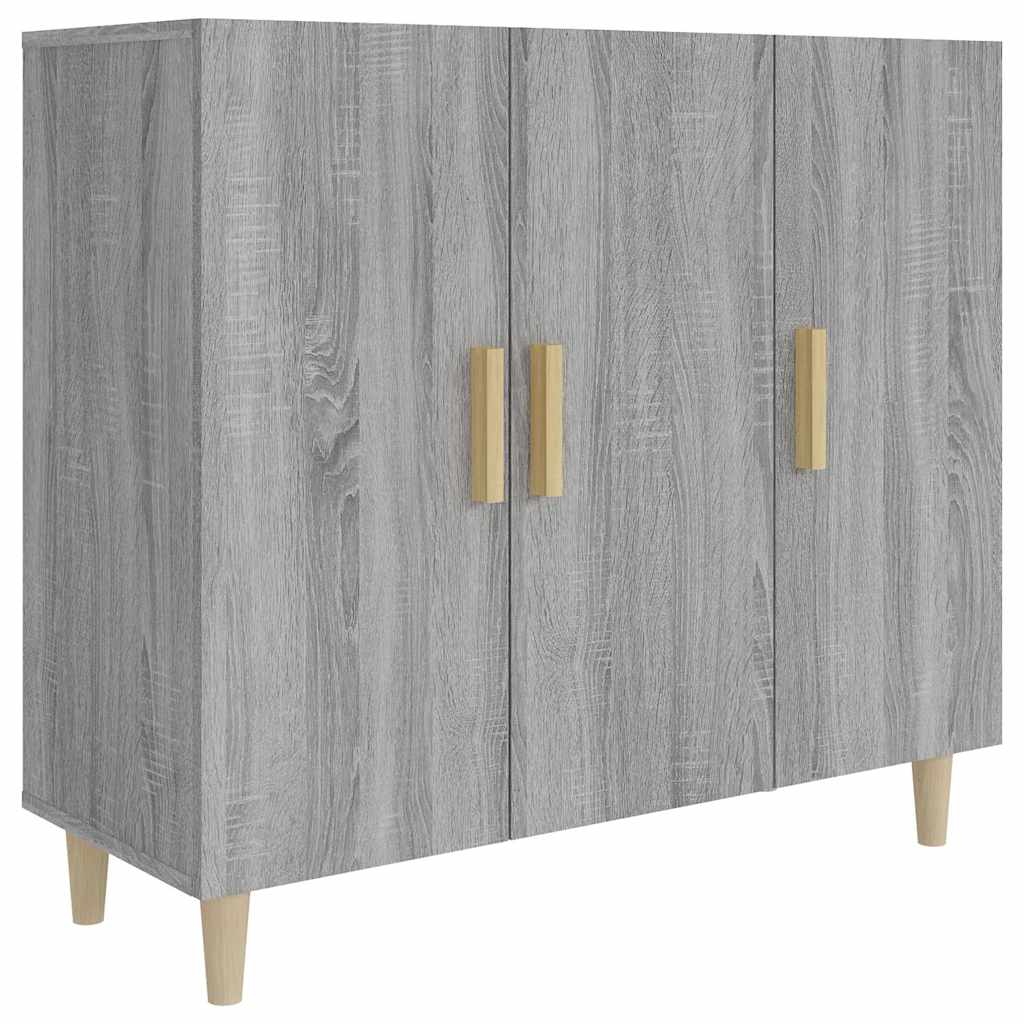 Komoda boja hrasta sonome 90 x 34 x 80 cm konstruirano drvo Siva