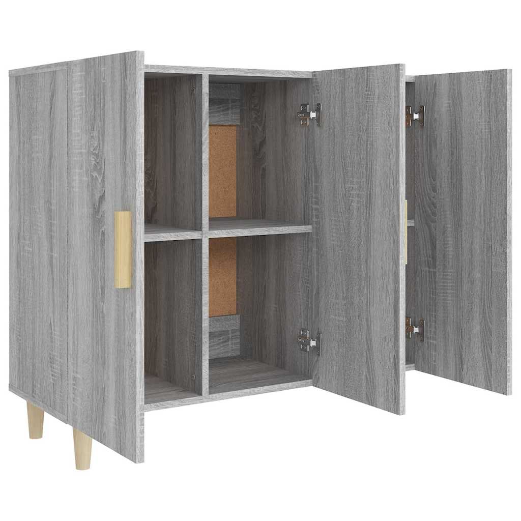 Komoda boja hrasta sonome 90 x 34 x 80 cm konstruirano drvo Siva
