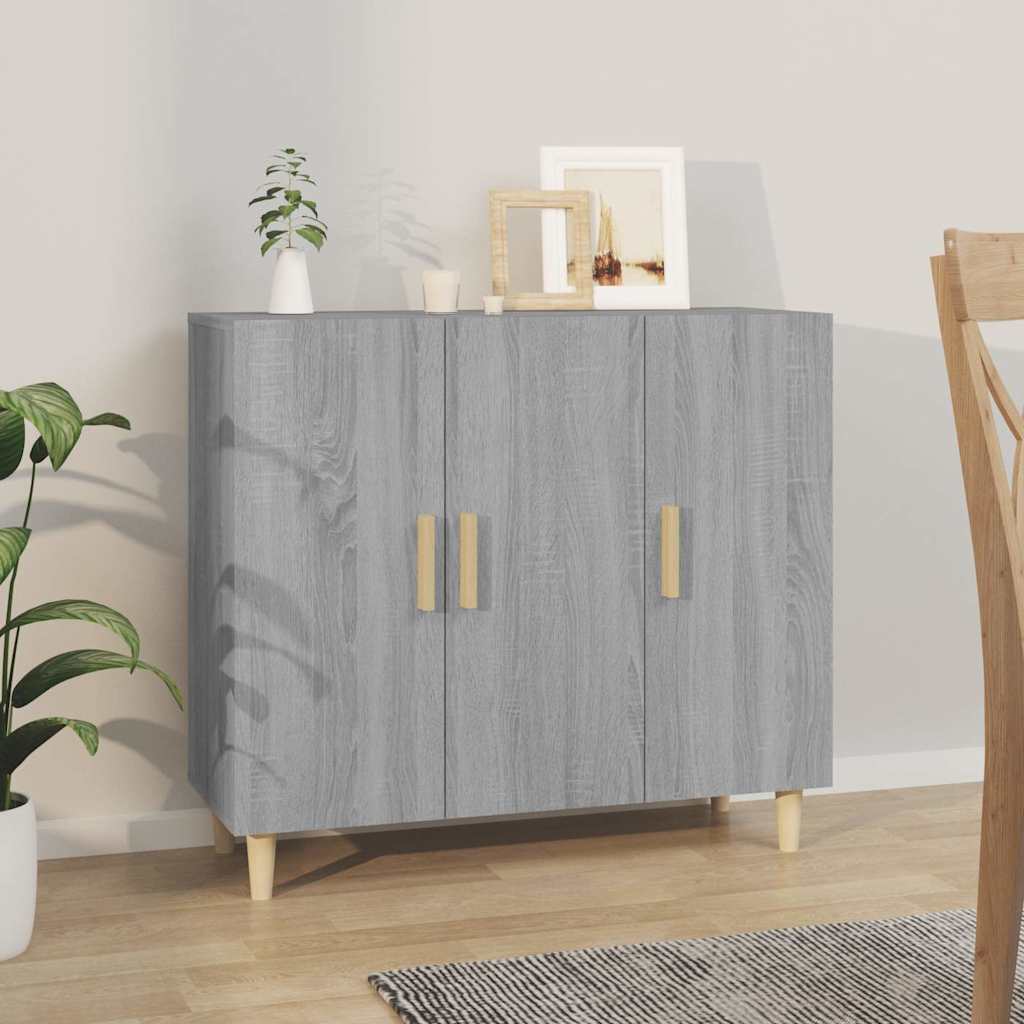 Komoda boja hrasta sonome 90 x 34 x 80 cm konstruirano drvo Siva