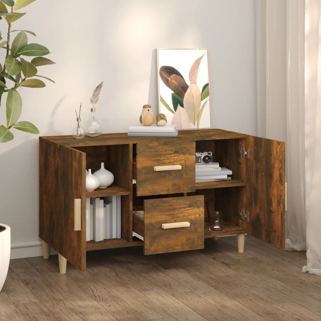 Komoda boja dimljenog hrasta 100 x 36 x 60 cm konstruirano drvo