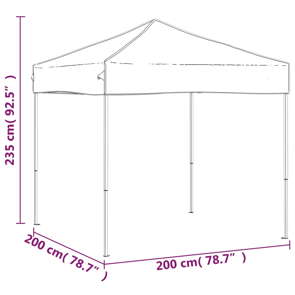 Sklopivi šator za zabave 2 x 2 m krem