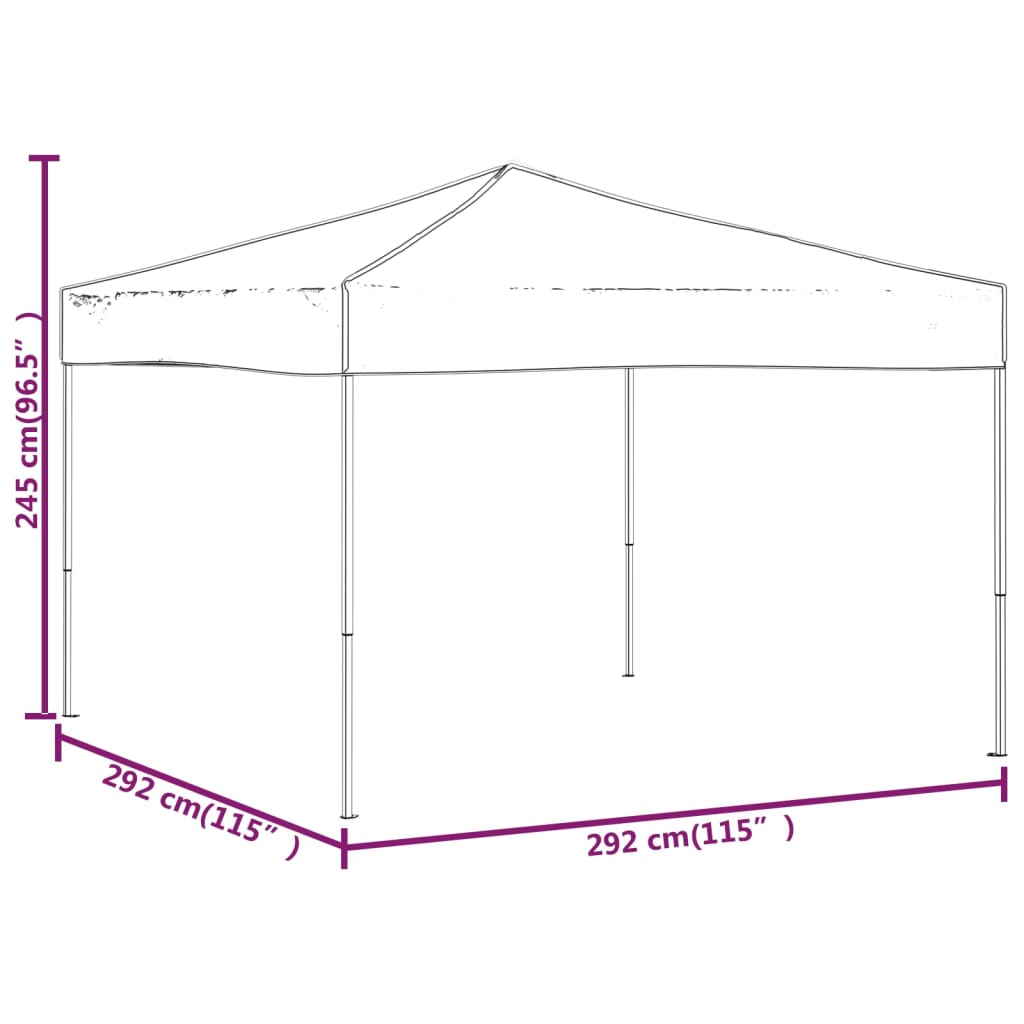 Sklopivi šator za zabave 3 x 3 m smeđesivi