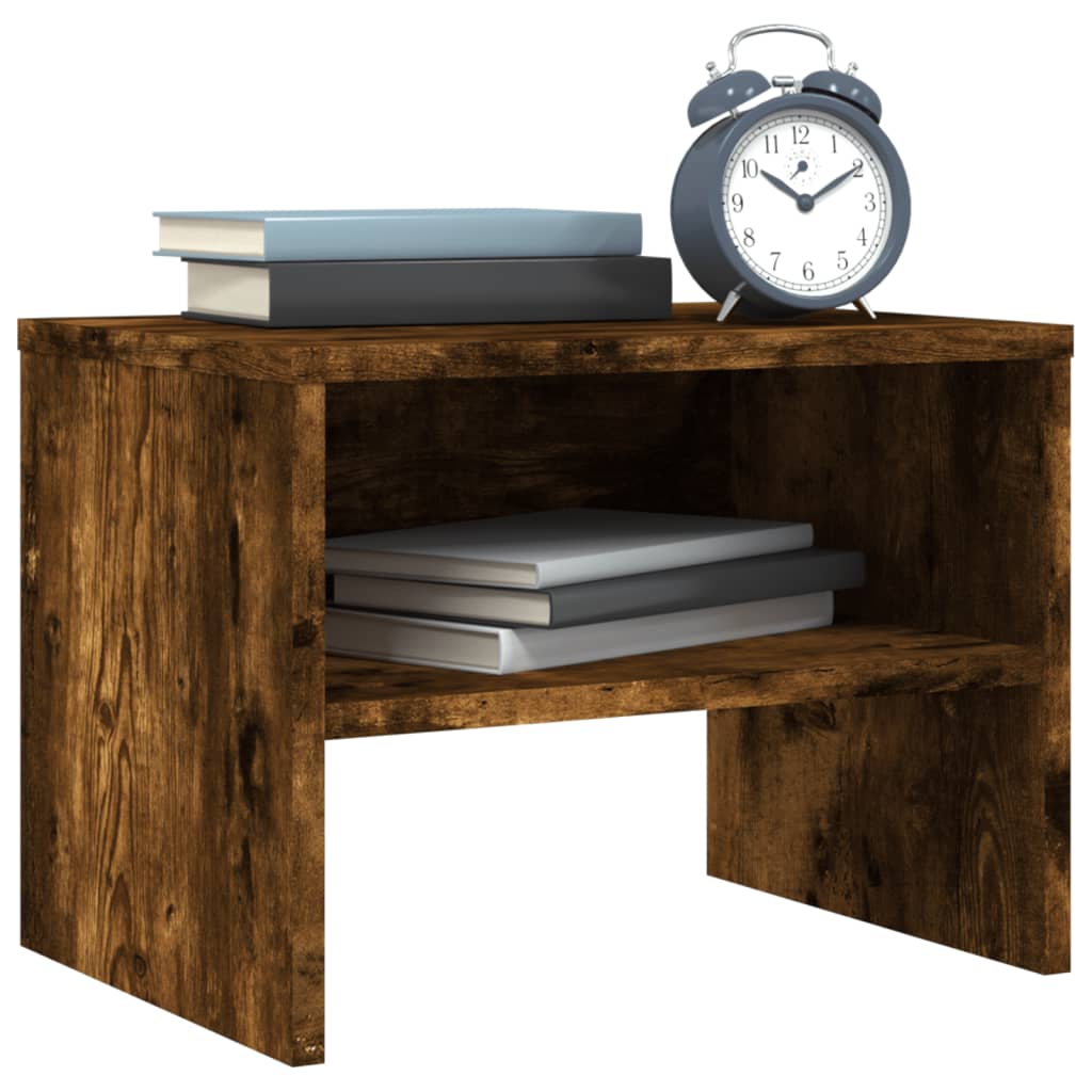 Noćni ormarići 2 kom dimljeni hrast 40 x 30 x 30 cm drveni