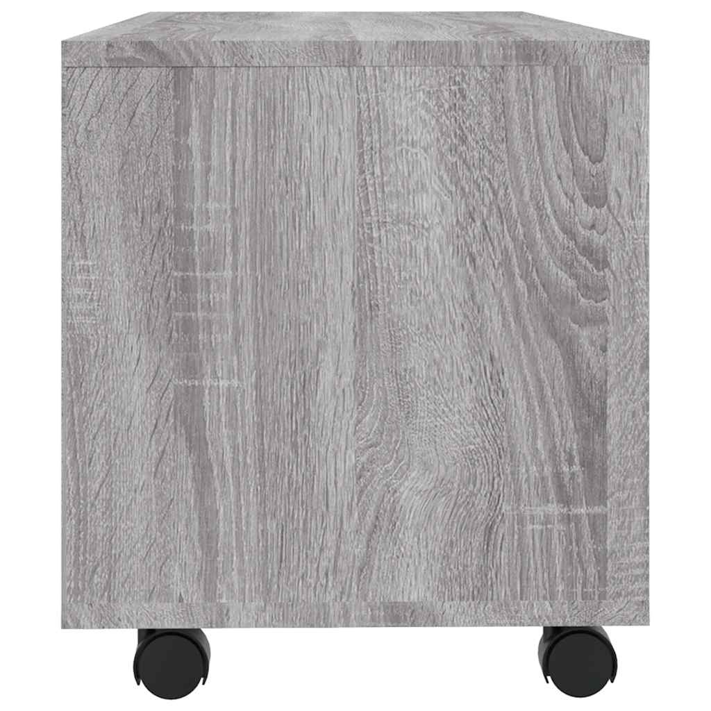 TV ormarić s kotačićima siva boja hrasta 90 x 35 x 35 cm drveni